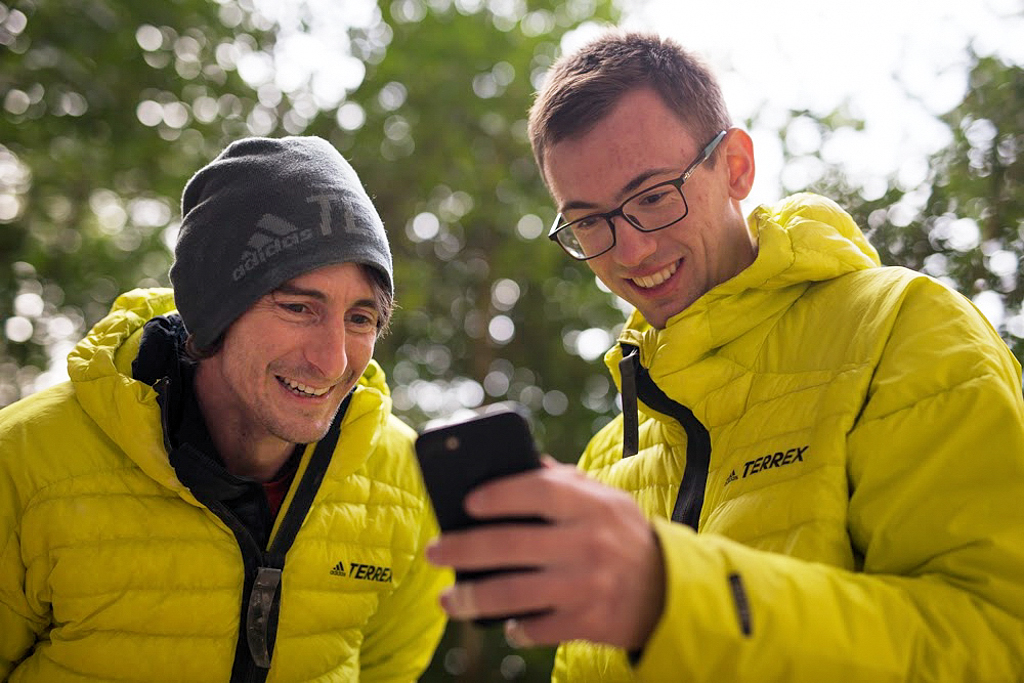 Will Bosi and Dave Graham discussing beta. Photo: Jake Thompson/Band of Birds